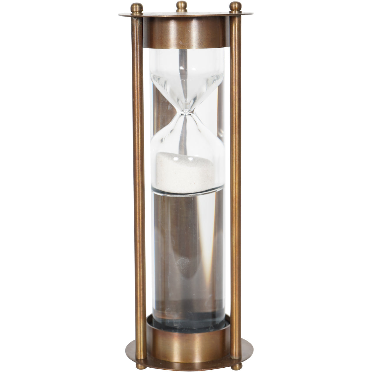 Columbia Antique Brass White Sand Timer Ornament | Small